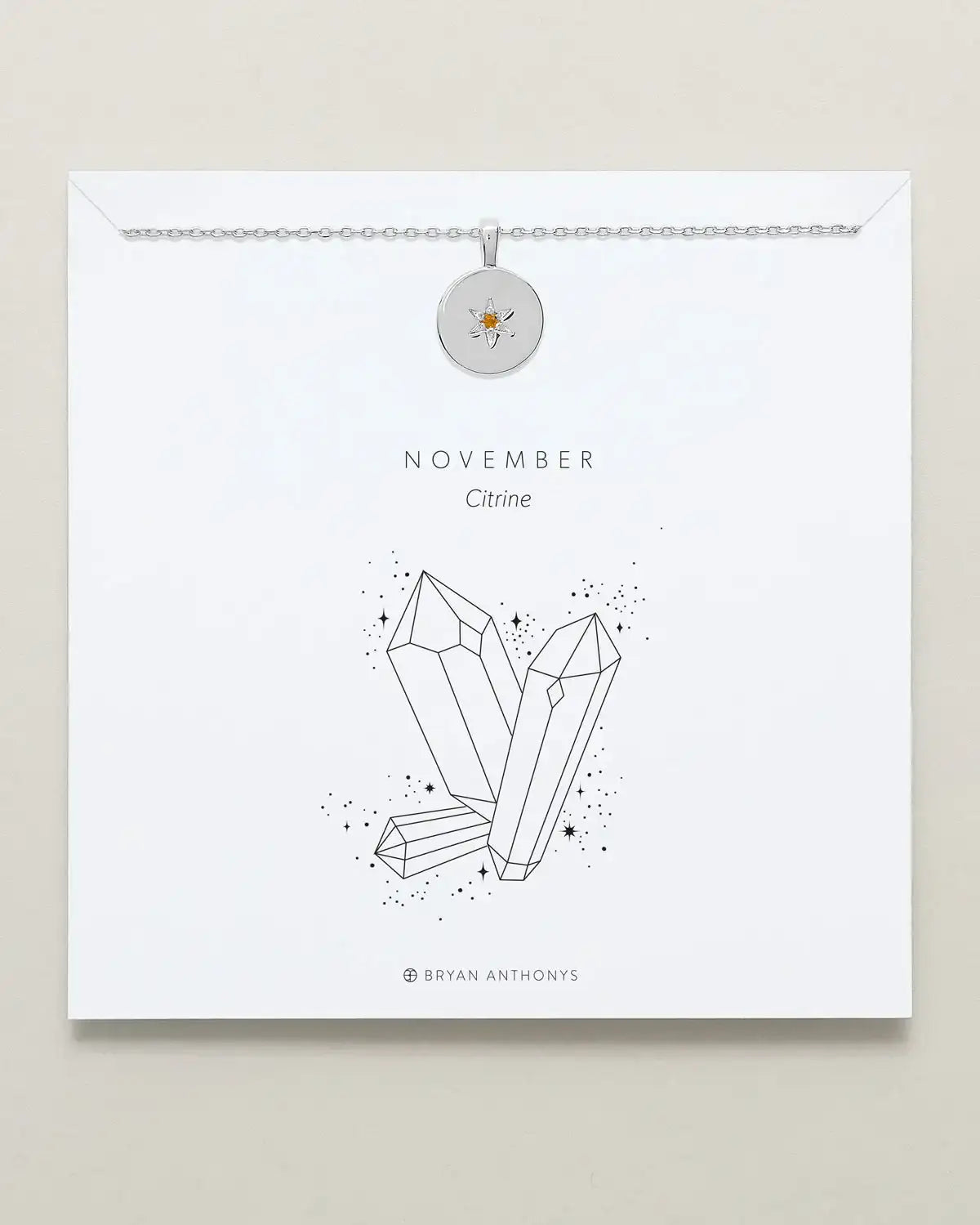 Birthstone Pendant Necklace — Citrine
