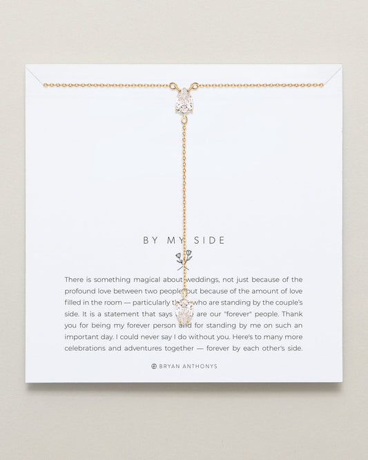 By My Side Pear Cut Lariat Necklace