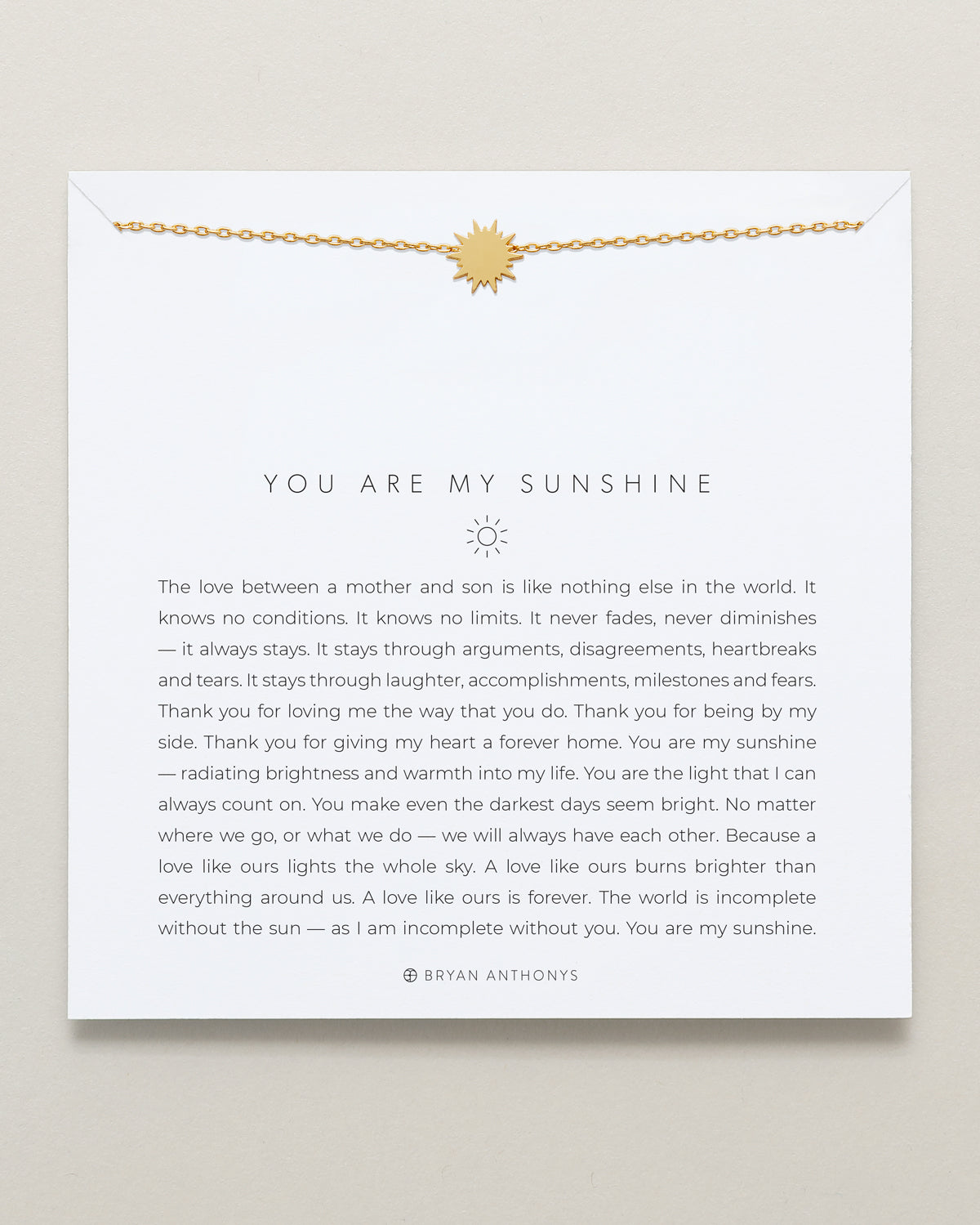 You Are My Sunshine Icon Necklace (Mother Son)