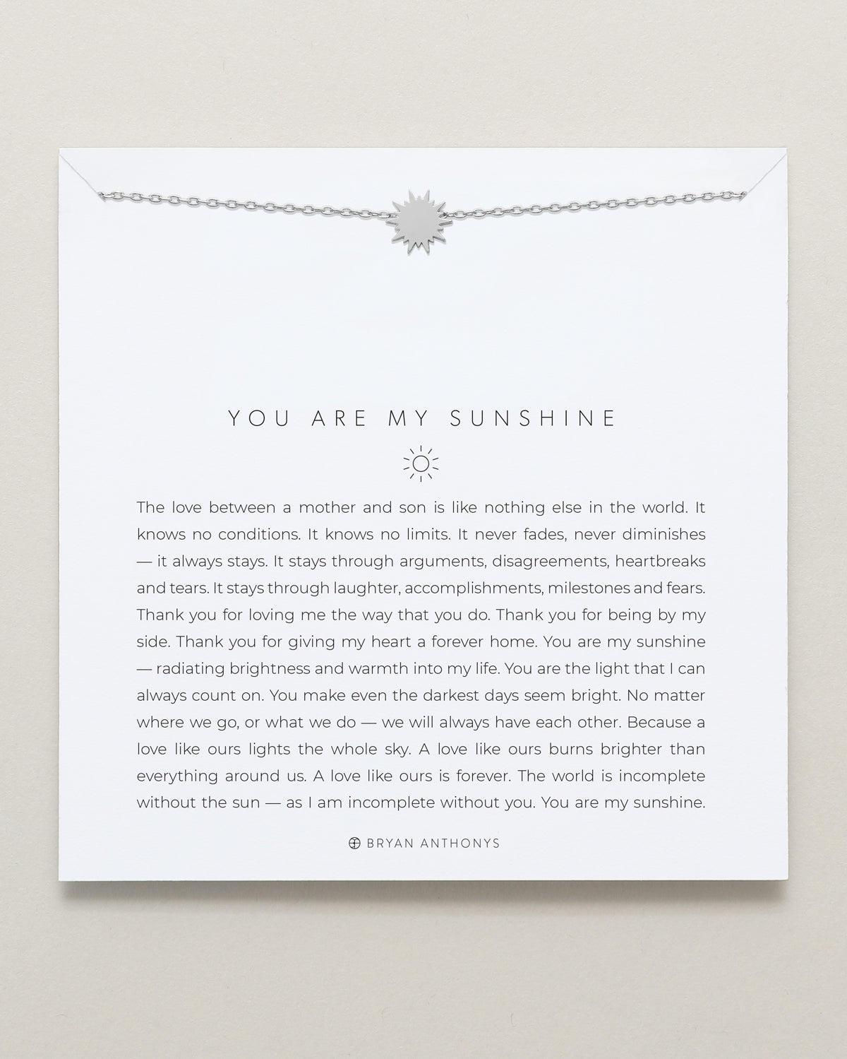 You Are My Sunshine Icon Necklace (Mother Son)