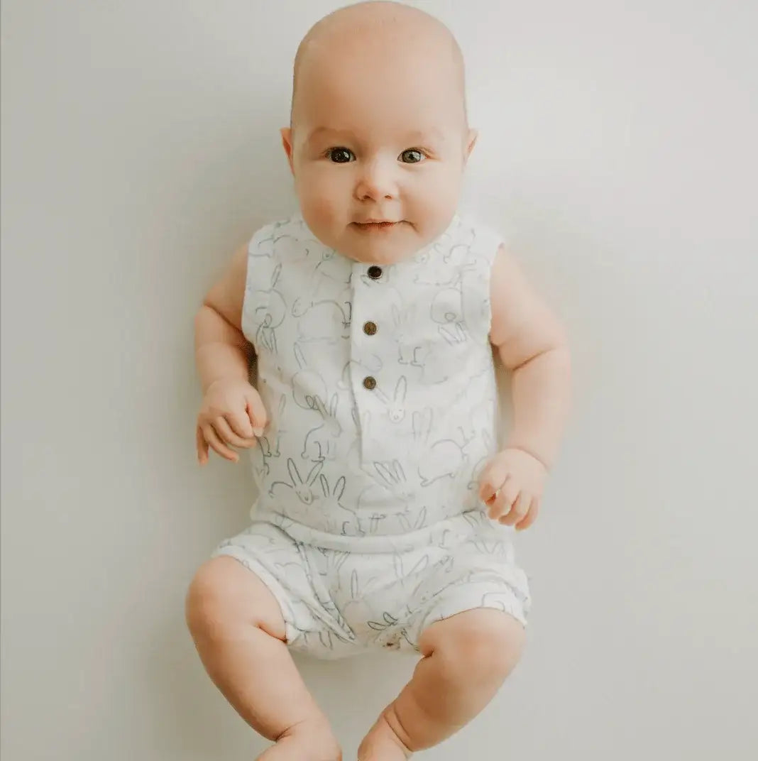 tank romper | bunnies
