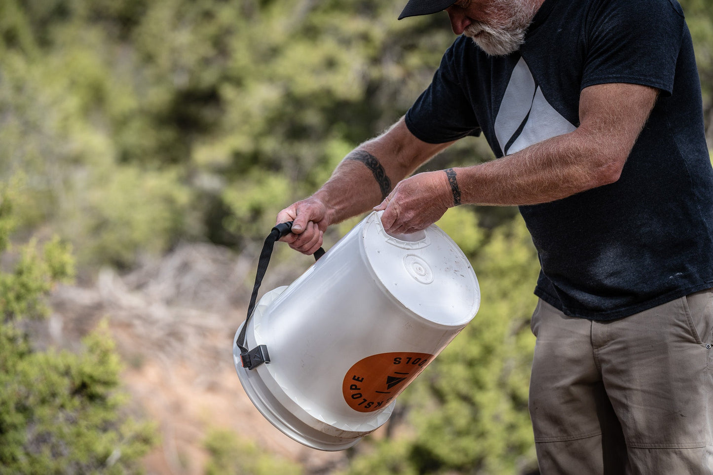 Charly Bucket with our Grandpa Webbing Handle