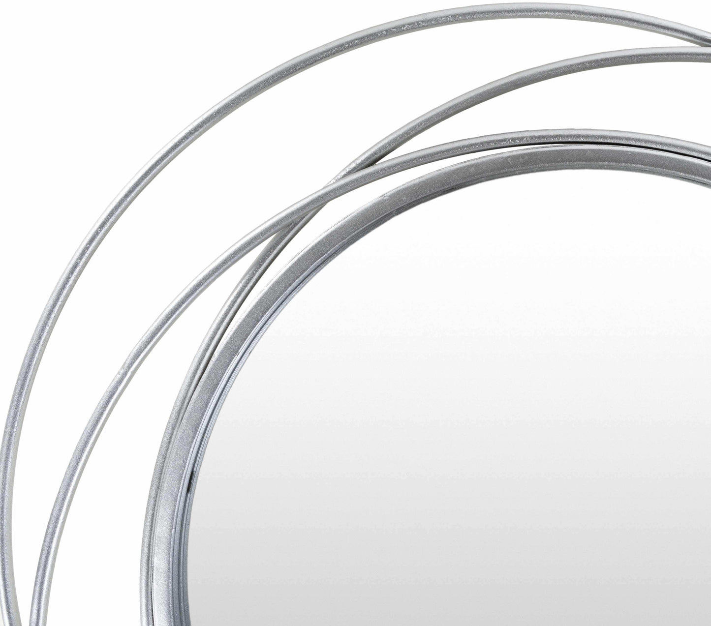 Basay Round Silver Gray Mirror