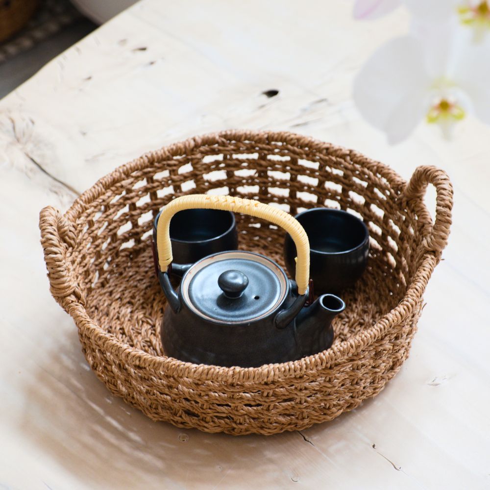 Round Open Weave Basket - Wicker Basket | LIKHÂ