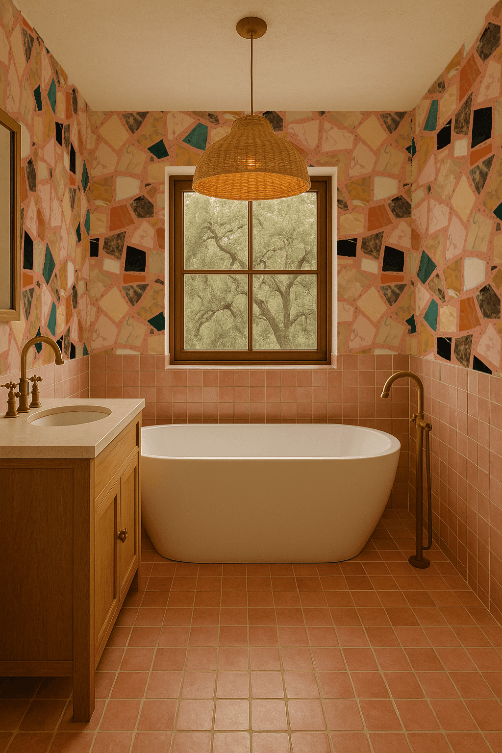 Dolce Terrazzo Wallpaper, peach
