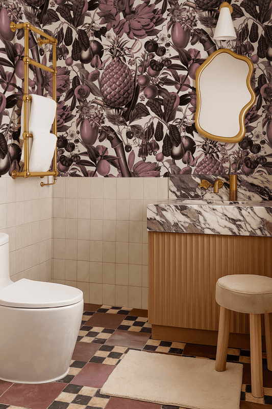 Juicy Fruit Wallpaper, white and mauve