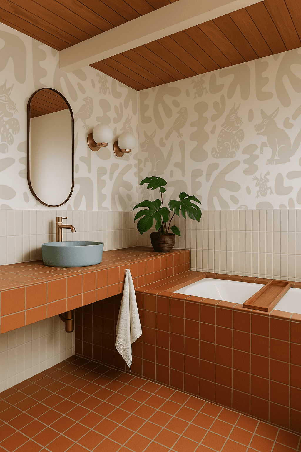 Abstract Animales Wallpaper, white and neutral