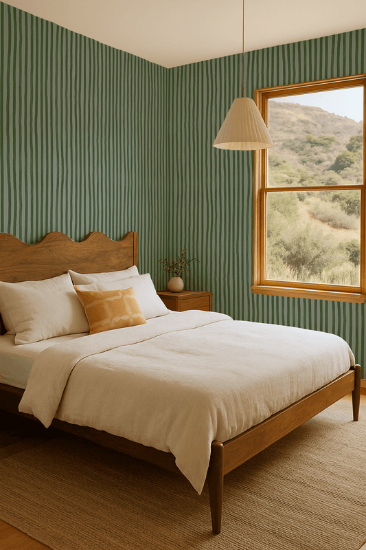 Dolce Stripe Wallpaper, blue and green
