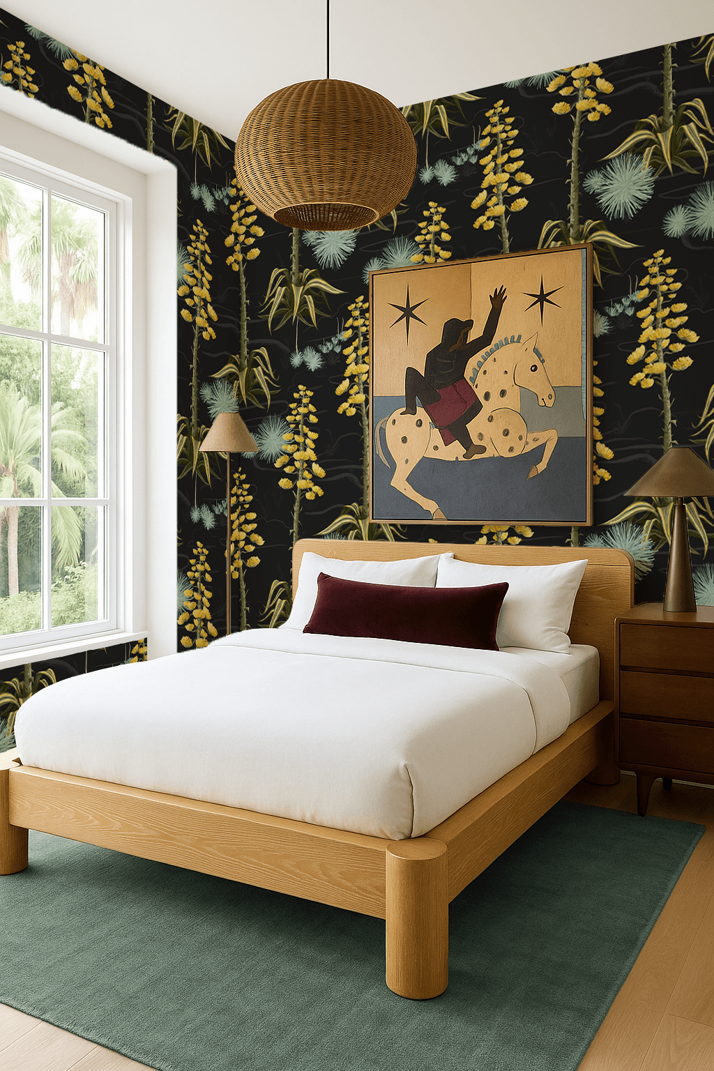Agave Valley Wallpaper, black