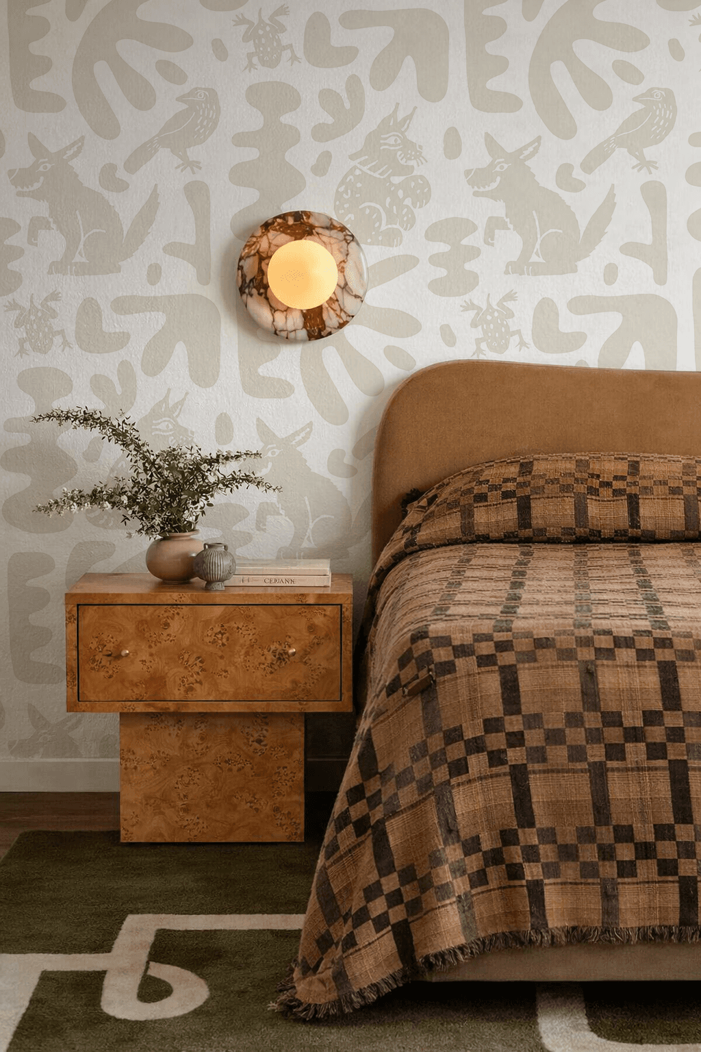 Abstract Animales Wallpaper, white and neutral