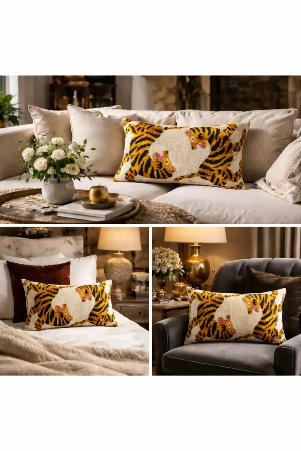 Bengali Silk Velvet Ikat Throw Pillow Cover 16 X 24