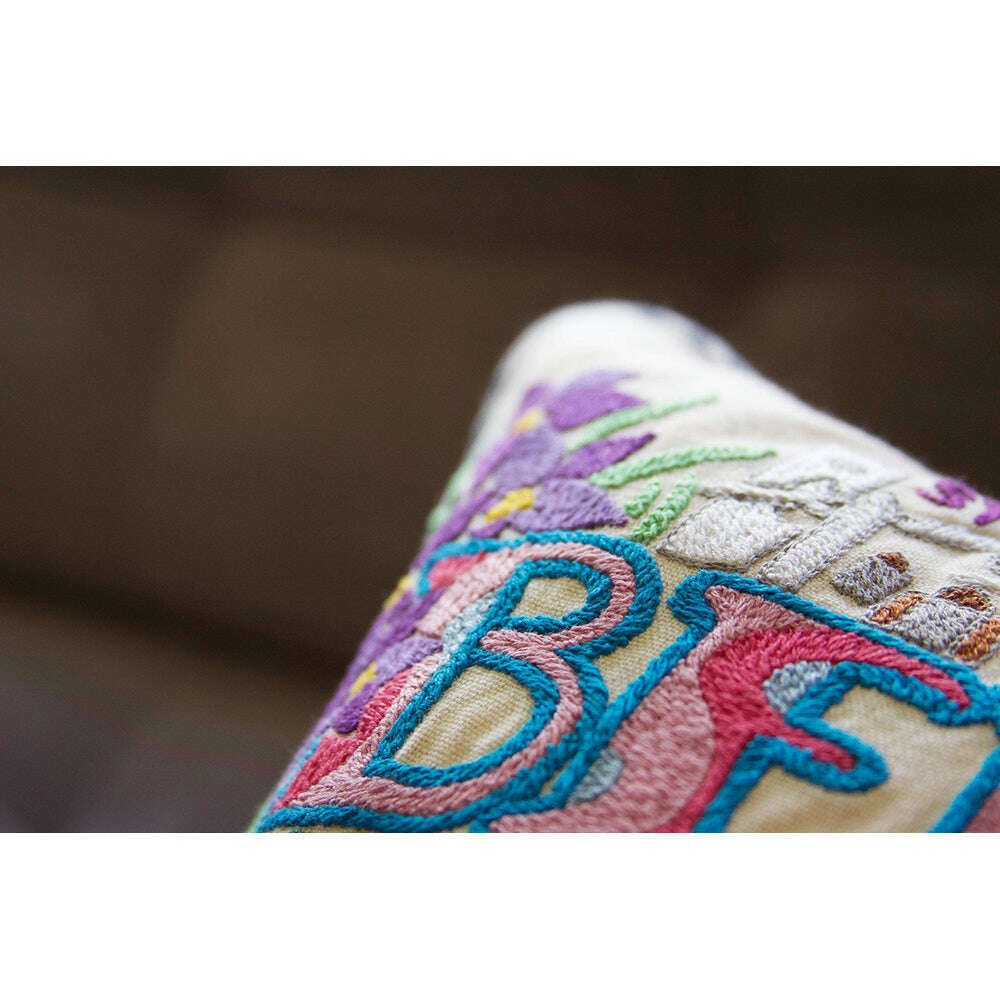 Bermuda Hand-Embroidered Pillow