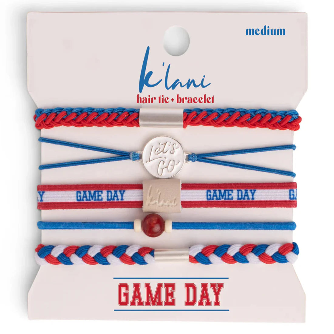 Game Day Red Blue White - Hair Tie Bracelet