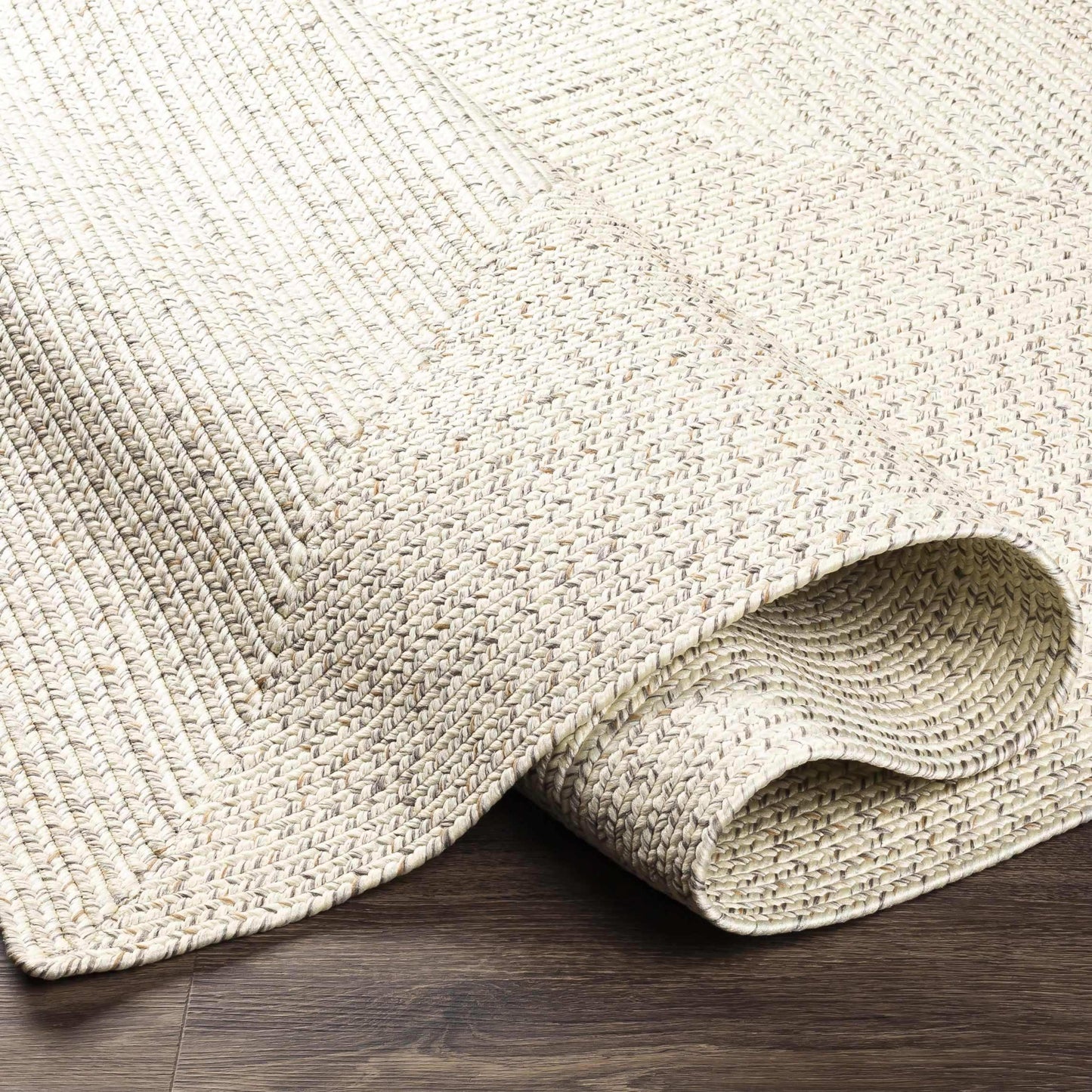 Beige Braided Faux Jute Outdoor Rug