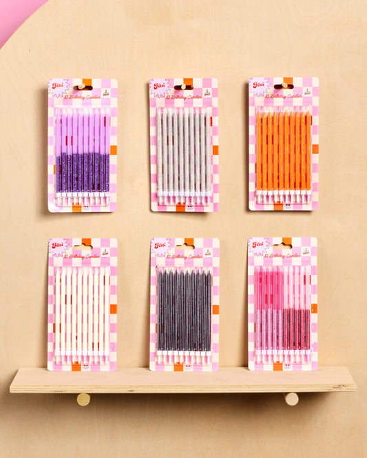 Glitter Bday Candle Bundle - 60 candles