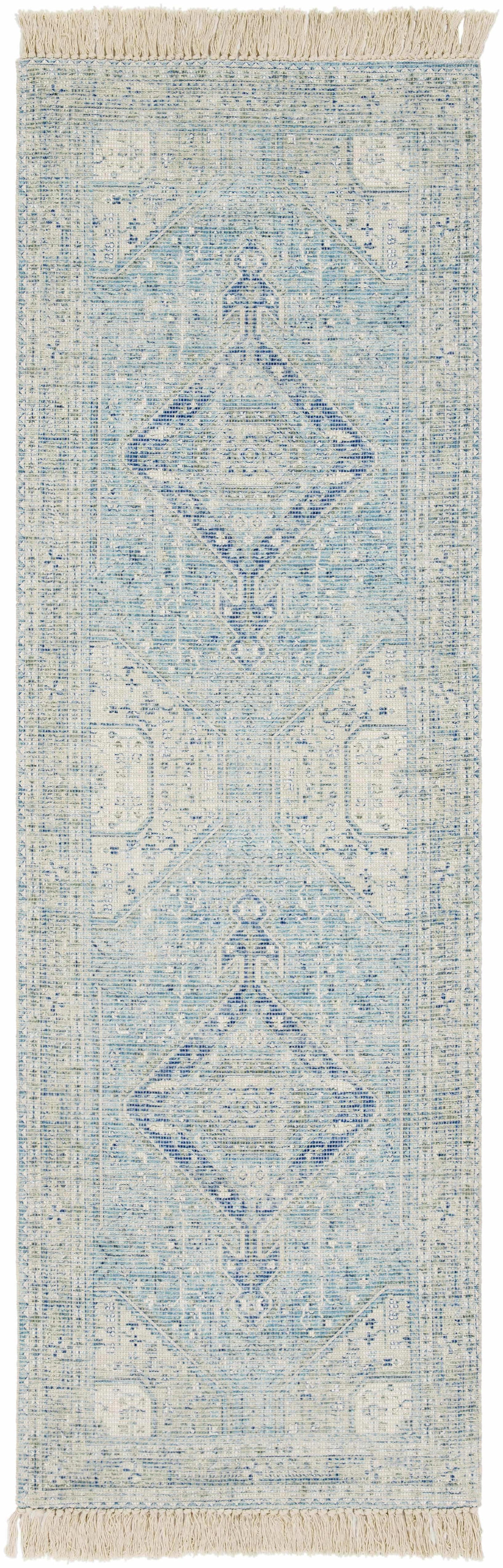 Byers Handmade Cotton-blend Aqua Rug