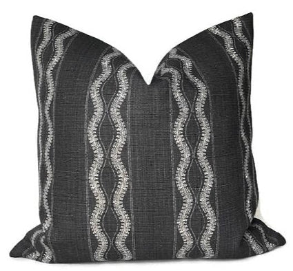 Zanzibar Pillow Cover in Charcoal, Peter Dunham Textiles