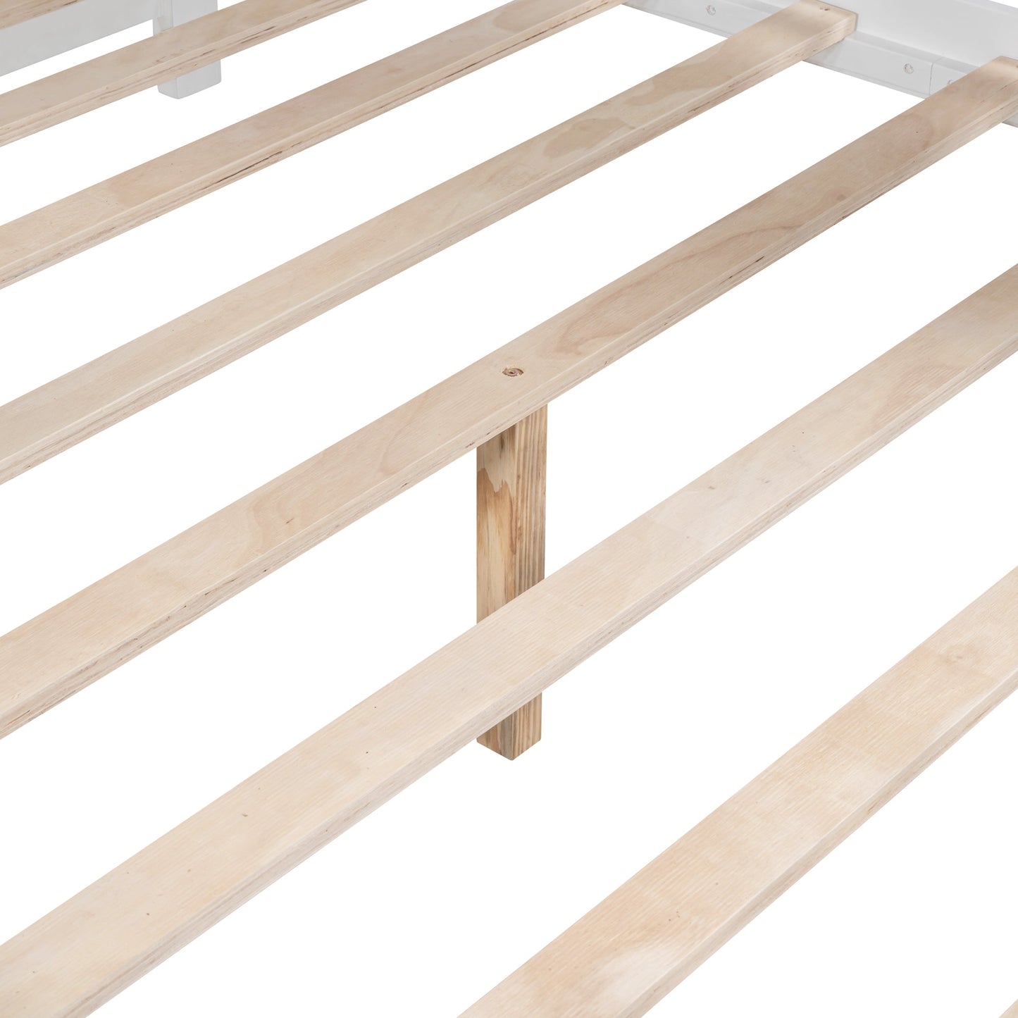 Wooden Full Size House Bed with 2 Drawers,Kids Bed with Storage Shelf, White(Old SKU: HL000052AAK)