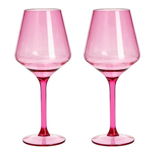 Saint Tropez Acrylic Stemmed Wine Glassware, Set of 2