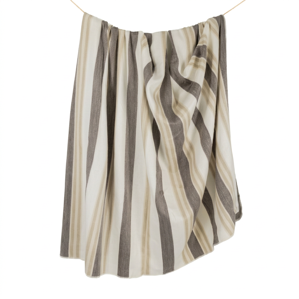 Handwoven Alpaca Throw Blanket | Cream & Camel | Nawi Collection