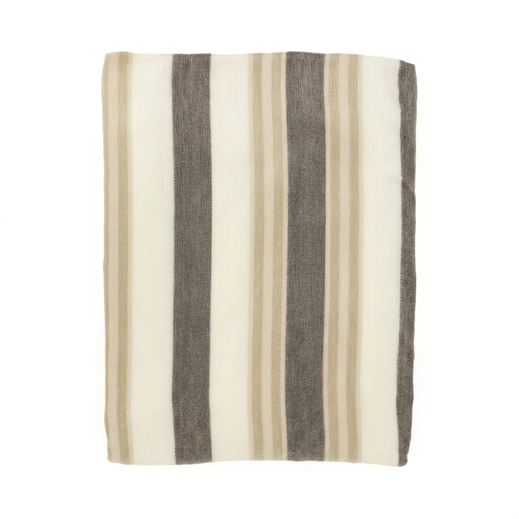 Handwoven Alpaca Throw Blanket | Cream & Camel | Nawi Collection
