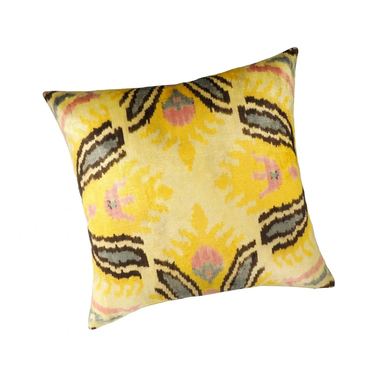 Canarias Silk Velvet Ikat Throw Pillow Cover 20 X 20