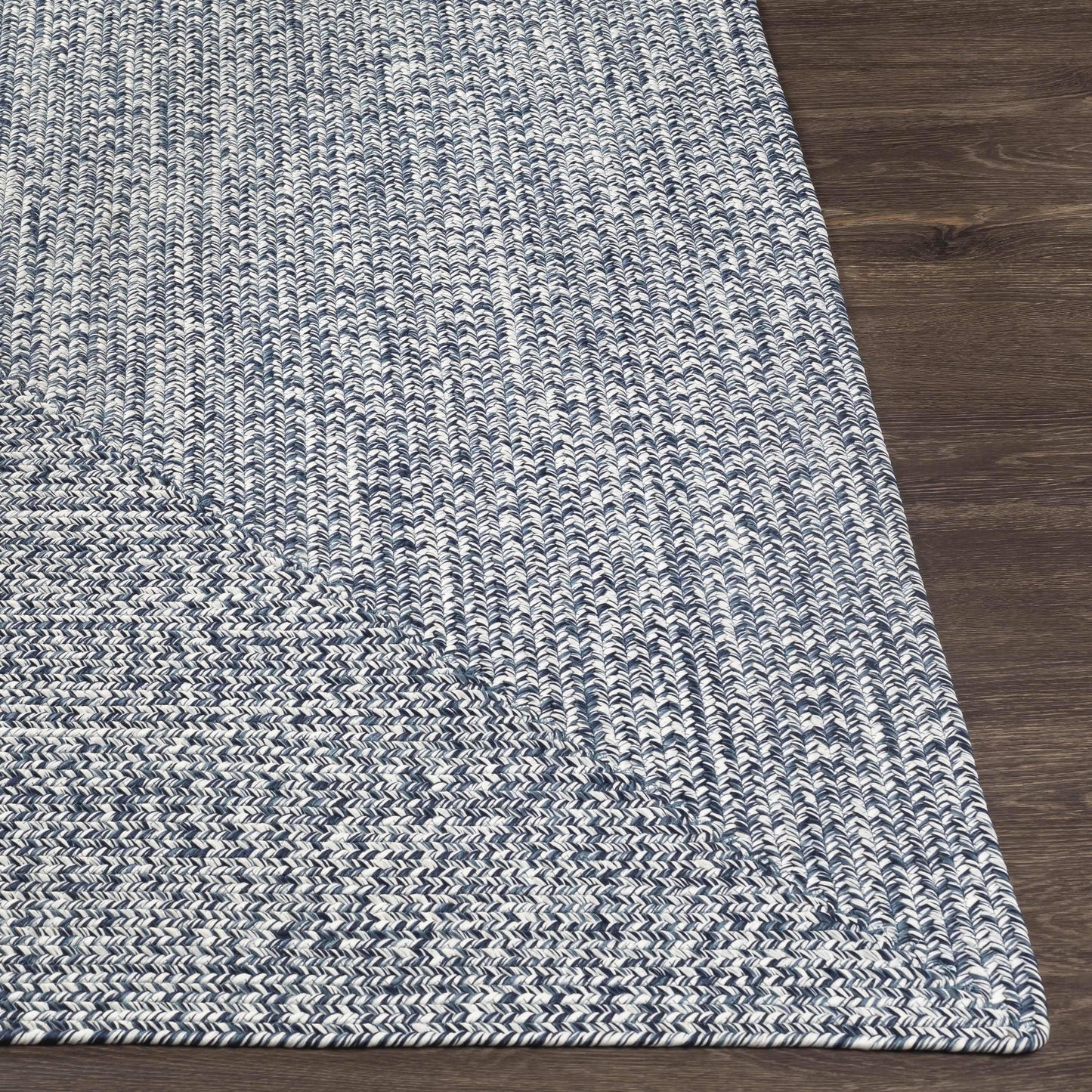 Blue Braided Faux Jute Outdoor Rug