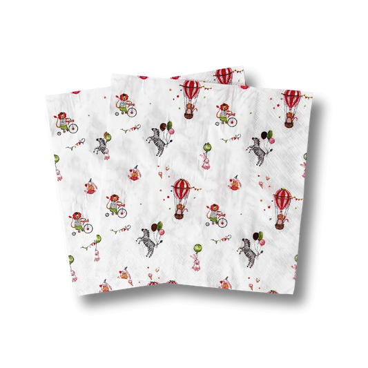 Carnival Circus Lunch Napkins with Gold Foil – 6.5" (16pcs)