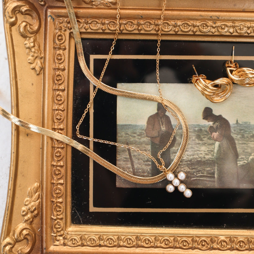 Sophia Pearl Cross Necklace