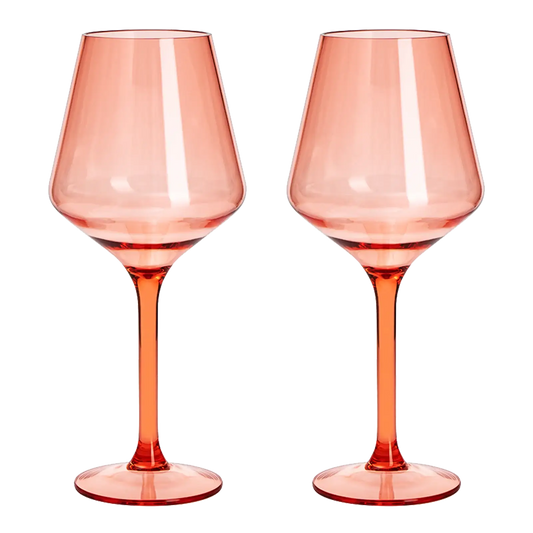Saint Tropez Acrylic Stemmed Wine Glassware, Set of 2