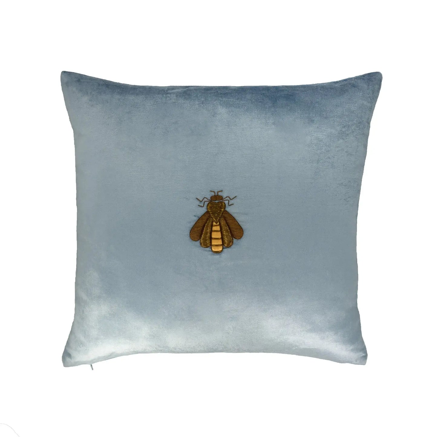 Cerulean Bee Silk Velvet Throw Pillow Cover 20 X 20