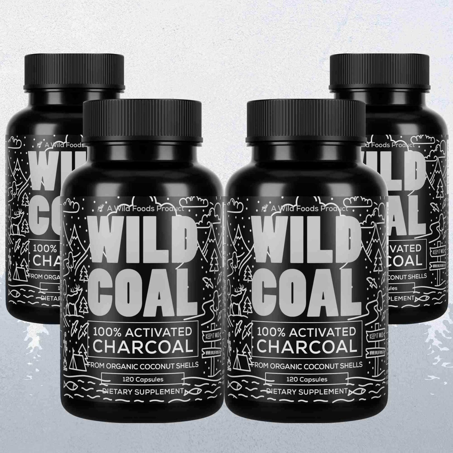 Activated Charcoal Capsules, 60 servings - Made from 100% Organic Coconuts