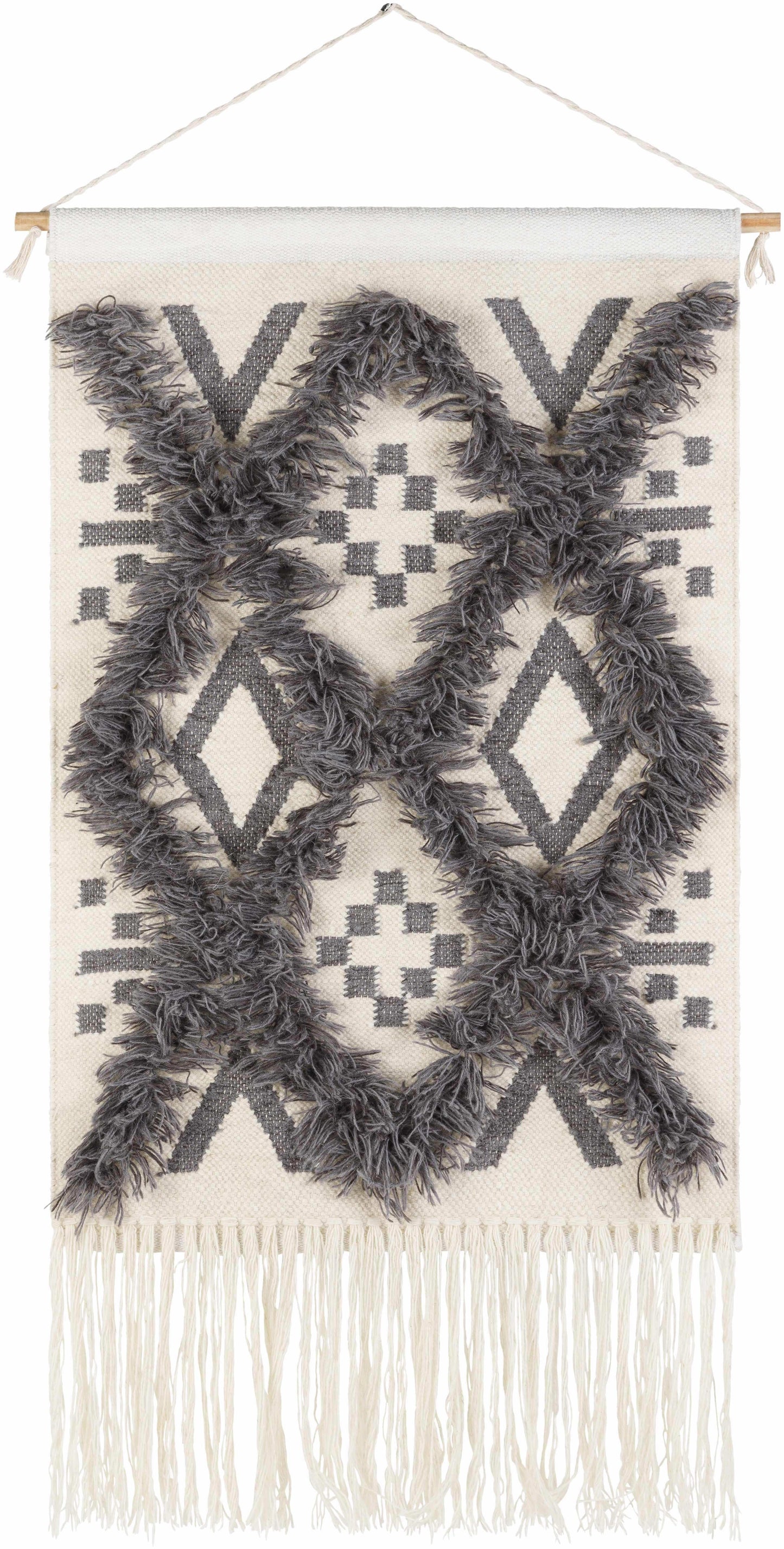 Chapelton Gray Geometric Textured Wall Hanging - Clearance