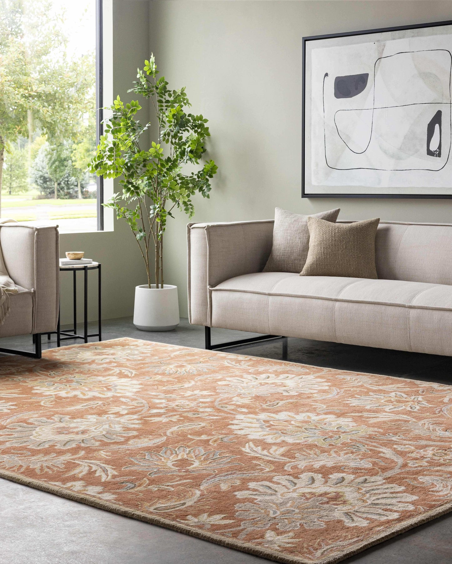 Chesterton Hand Tufted Orange 1112 Area Rug