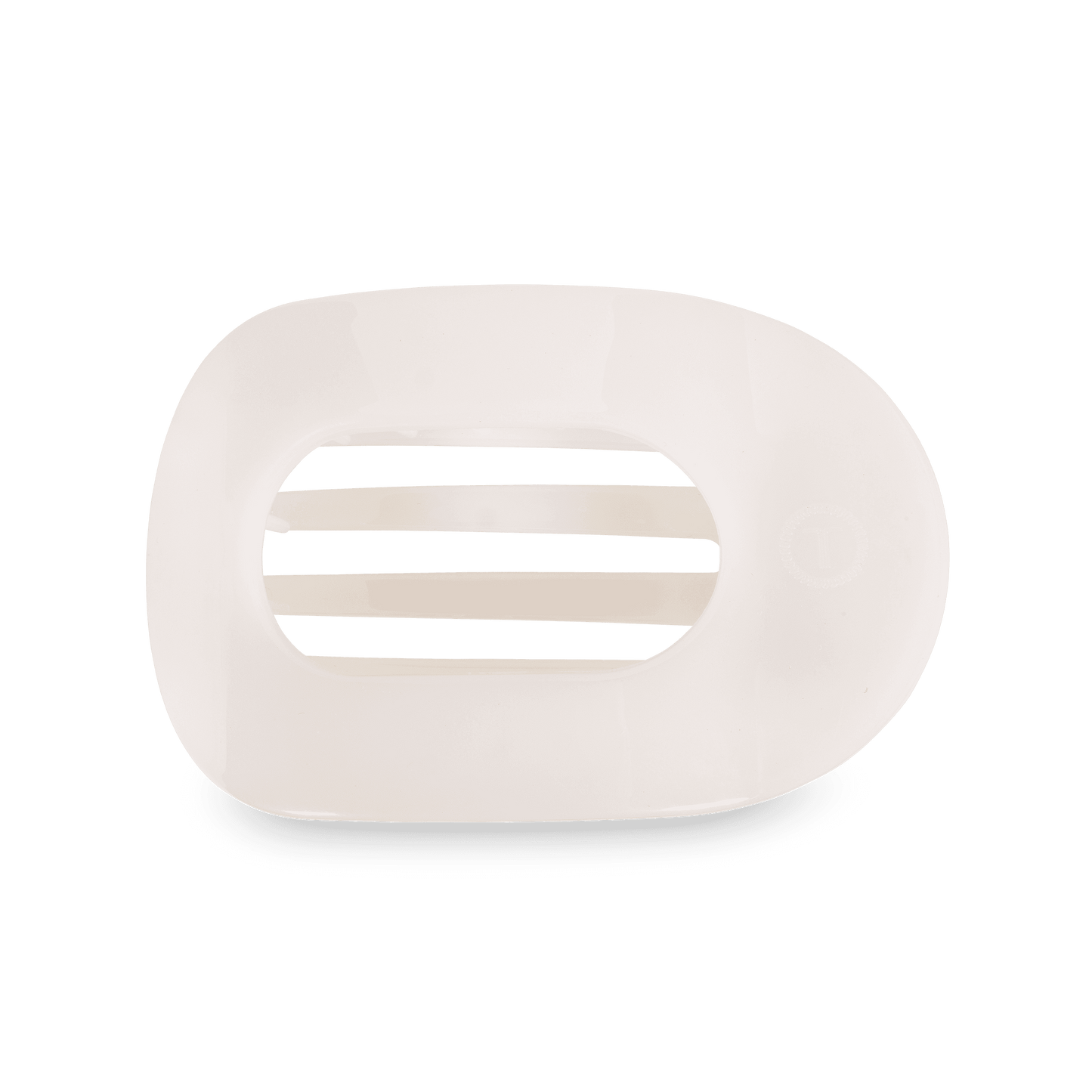 Coconut White Large Flat Round Hair Clip