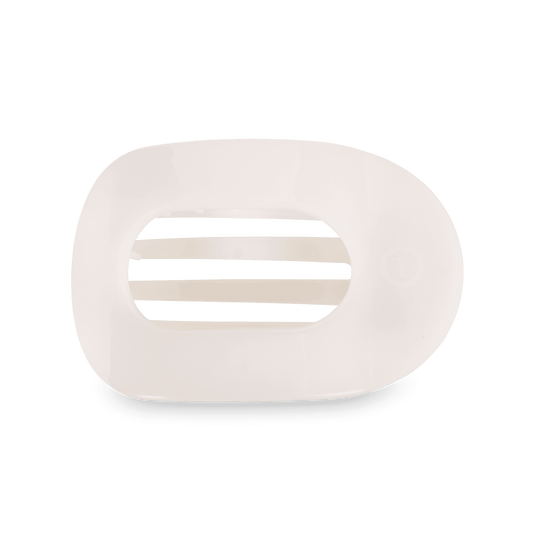 Coconut White Large Flat Round Hair Clip