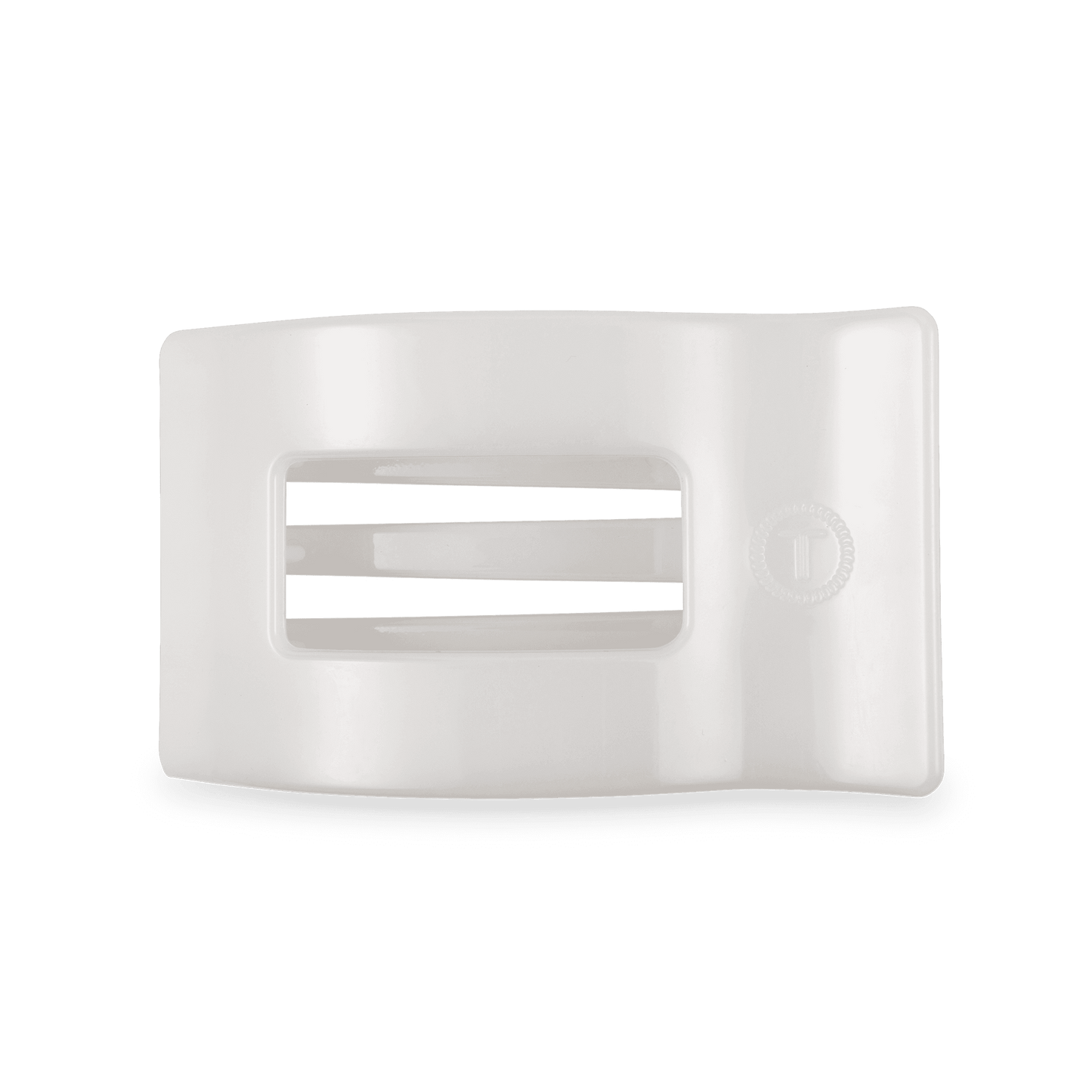 Coconut White Medium Flat Rectangle Hair Clip