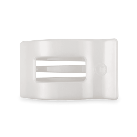 Coconut White Medium Flat Rectangle Hair Clip