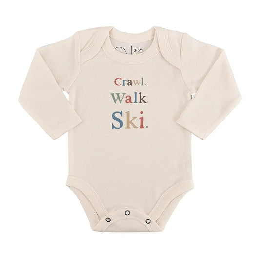 long sleeve graphic bodysuit | crawl walk ski