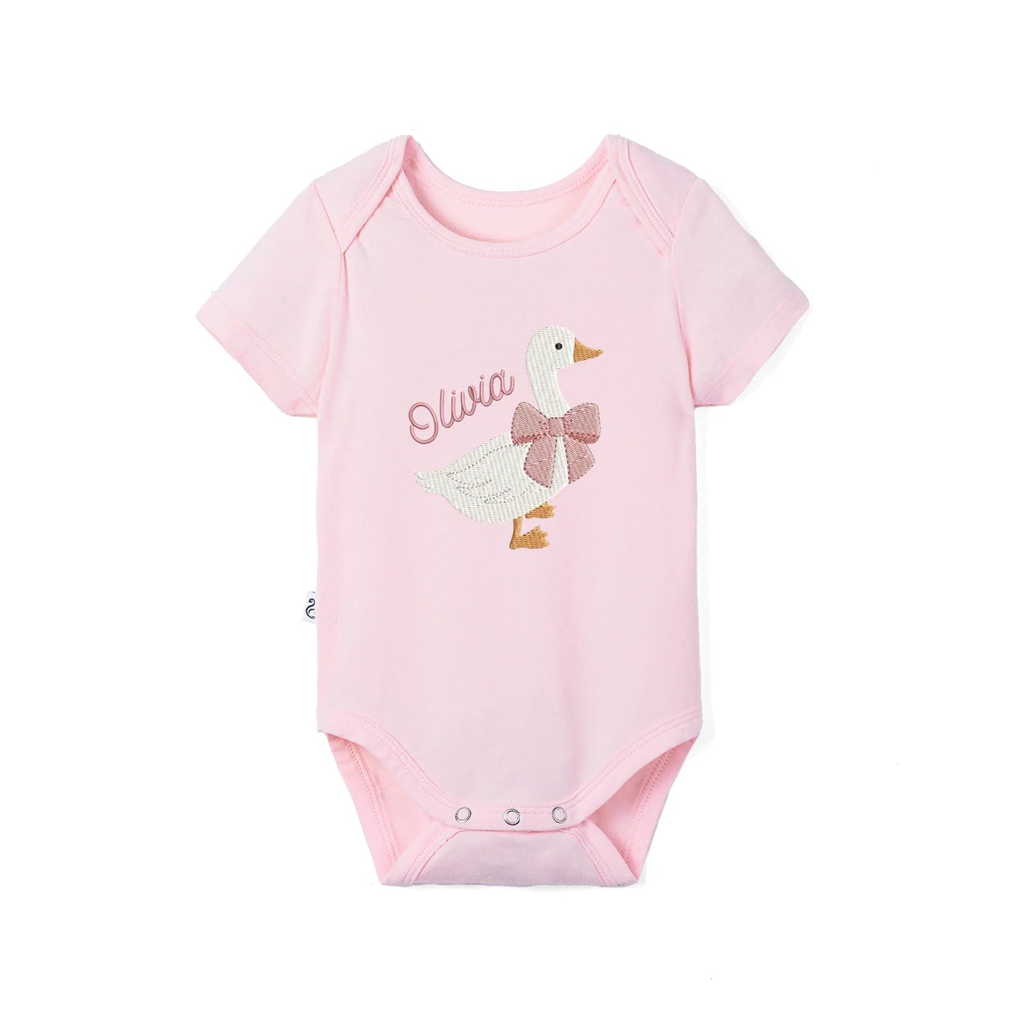 'Silly Goose' Bamboo Embroidered Baby Bodysuit
