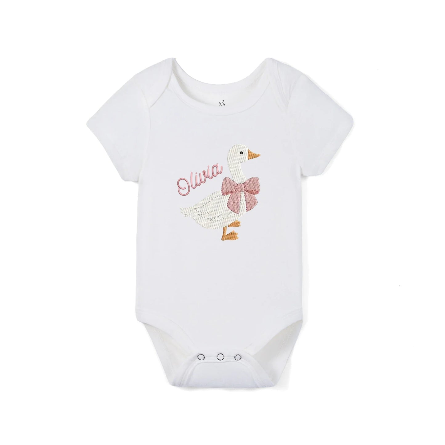 'Silly Goose' Bamboo Embroidered Baby Bodysuit