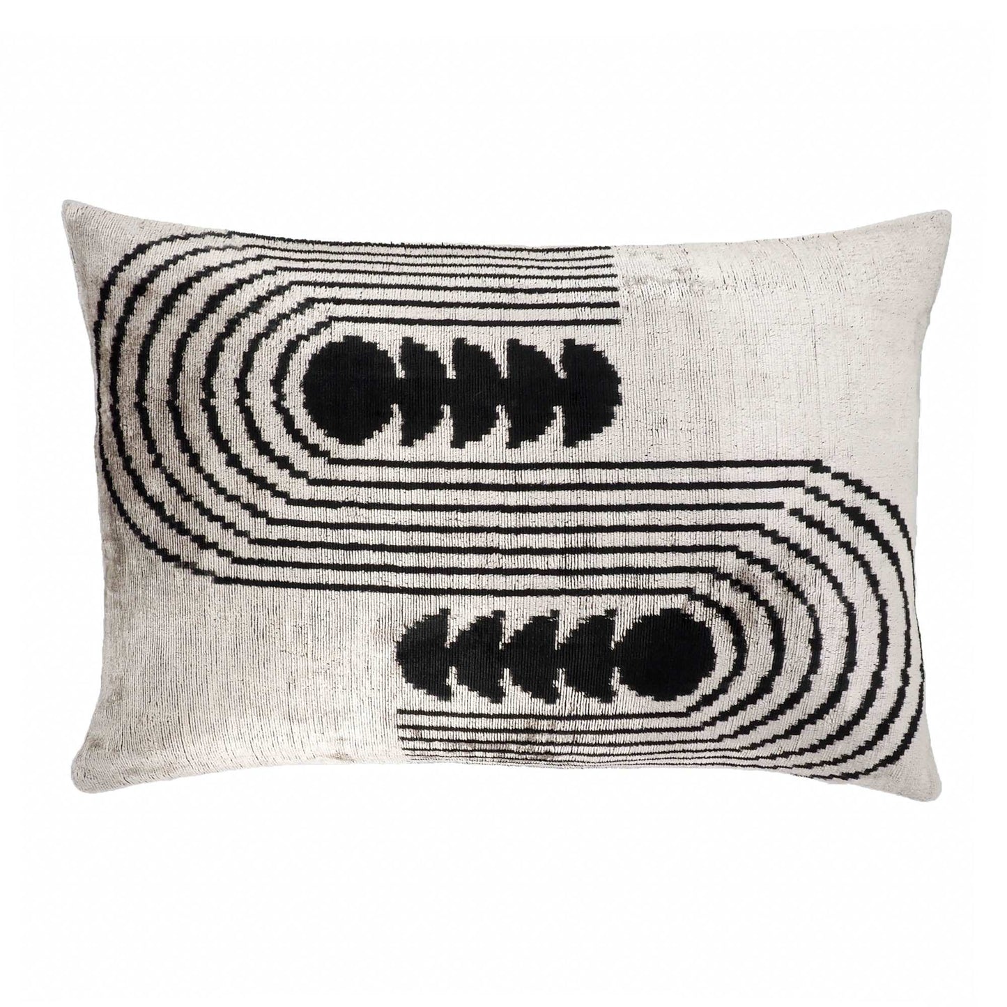 Art Deco Silk Velvet Ikat Throw Pillow Cover 16 X 24