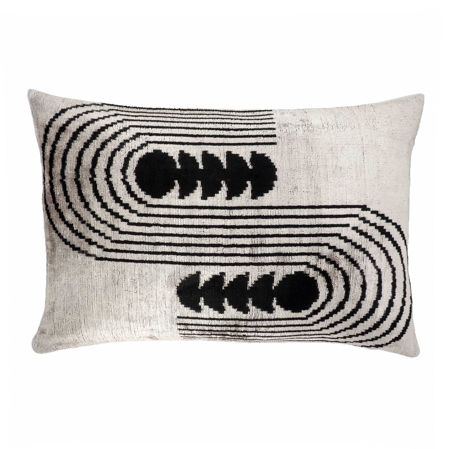 Art Deco Silk Velvet Ikat Throw Pillow Cover 16 X 24