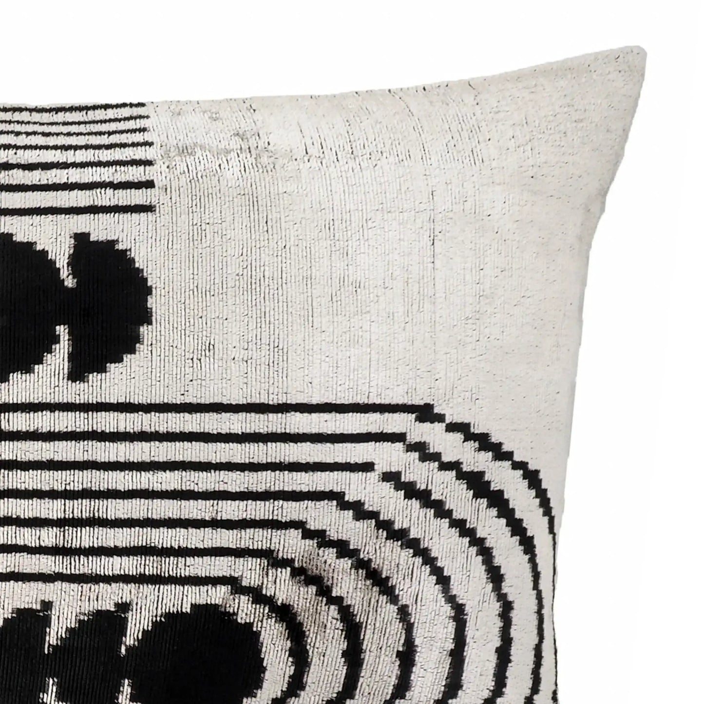 Art Deco Silk Velvet Ikat Throw Pillow Cover 16 X 24
