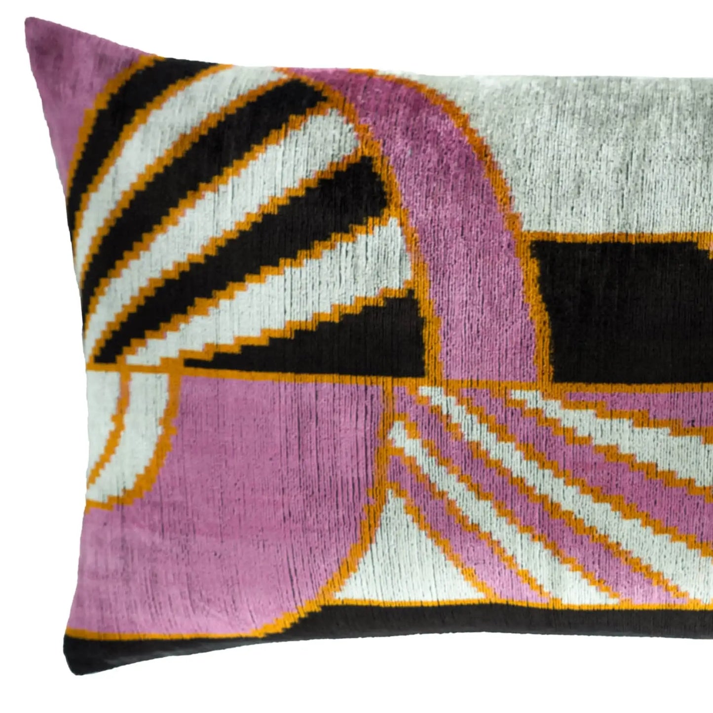 Deco Silk Velvet Ikat Throw Pillow Cover 16 X 24