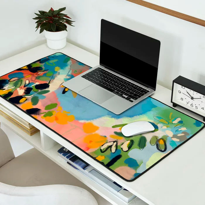 Garden with Sea View and Olive Tree Desk Mat
