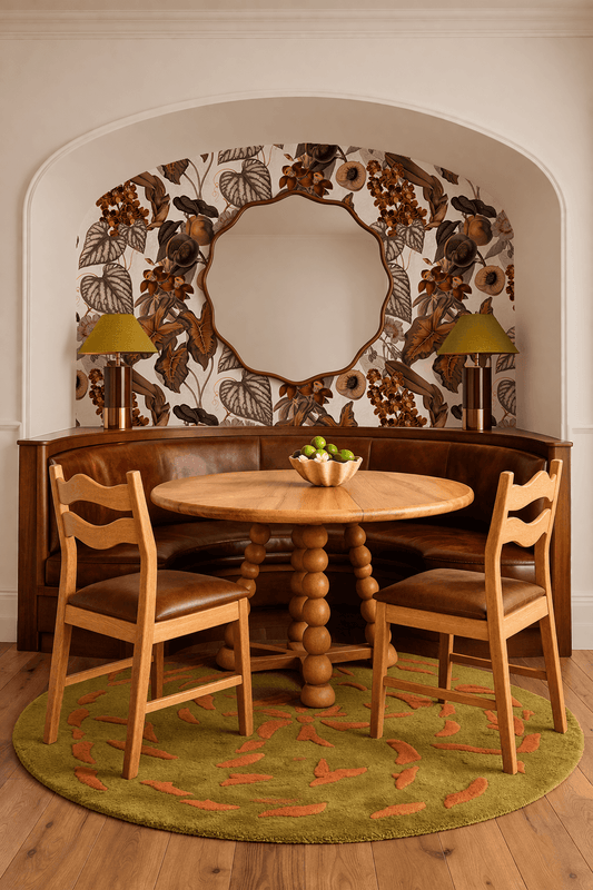 Cali Tropicale Wallpaper, off-white and burnt orange
