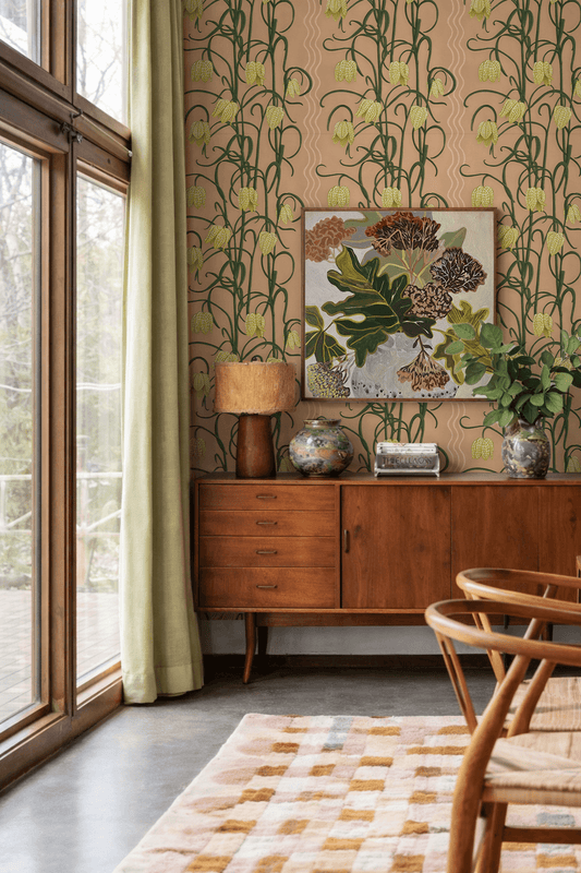 Campanas Wallpaper, clay and yellow