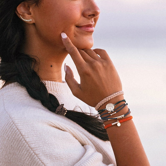 "Discover" Gold Pine Tree Charm Hair Tie Bracelets