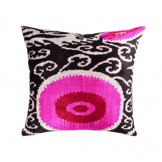 Dogon Silk Velvet Ikat Throw Pillow Cover, 20 X 20